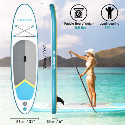 Aligned Stand up Paddle Board with Paddle Board Tail Fin Foot Rope Inflator and Bag