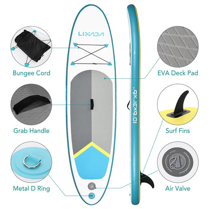 Aligned Stand up Paddle Board with Paddle Board Tail Fin Foot Rope Inflator and Bag