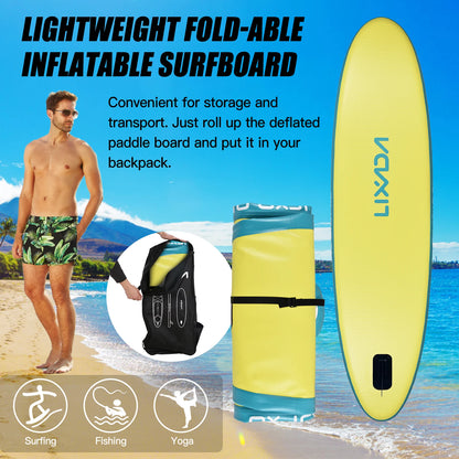 Aligned Stand up Paddle Board with Paddle Board Tail Fin Foot Rope Inflator and Bag